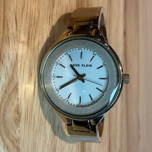 Anne Klein AK/1408 Gold Tone Quartz Watch Water Resistant 100ft Womens Watch